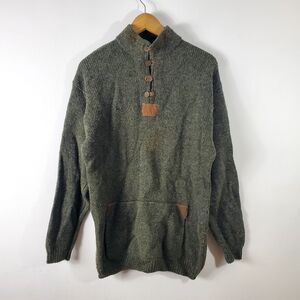 Vintage 80s twik Sweater Buttons Shetland 100% Wool